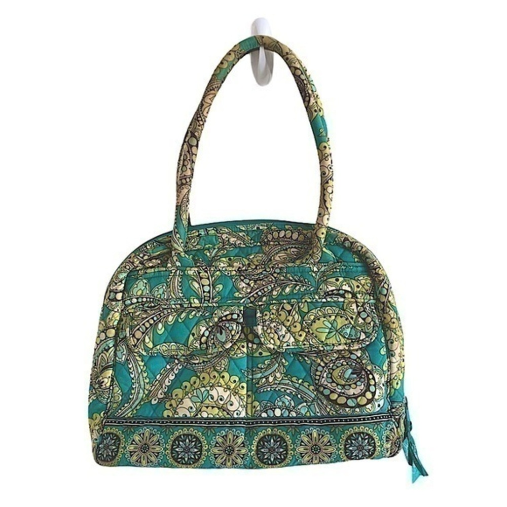 NFS.  Vera Bradley peacock bowler teal blue shoulder bag